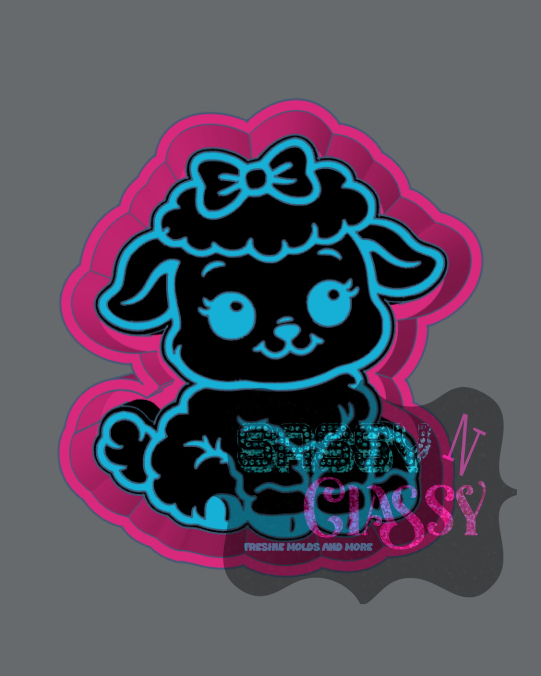 Lamb with Bow Freshie Mold