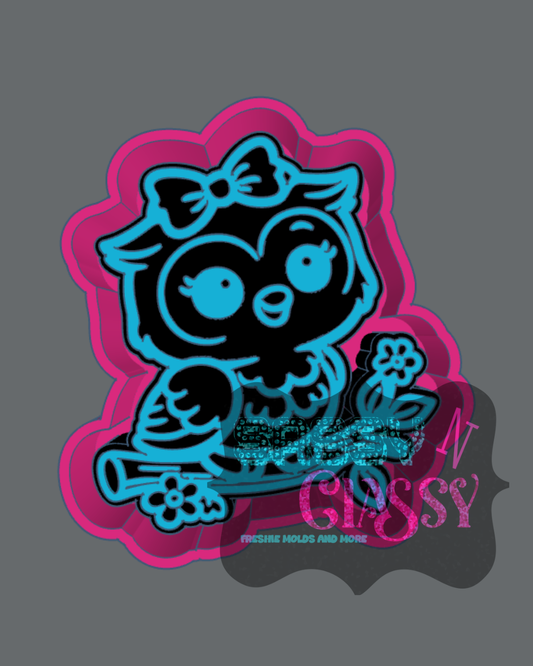 Girlie Owl Freshie Mold