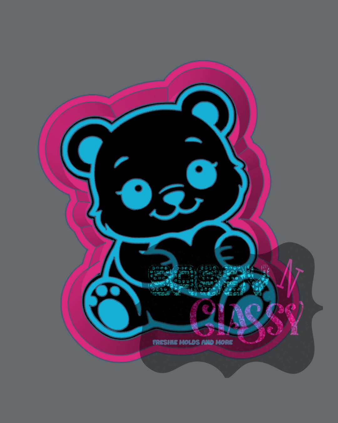 Bear holding Heart Freshie Mold