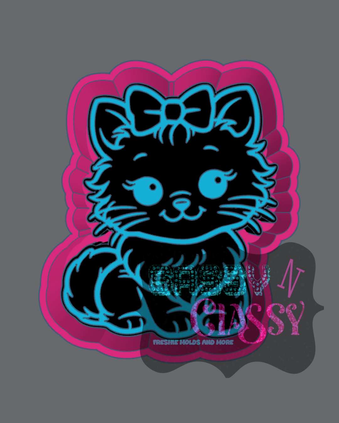 Cat with Bow Freshie Mold