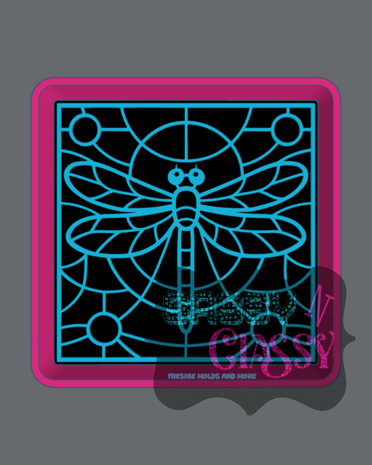 Dragonfly Stained Glass Window Freshie Mold