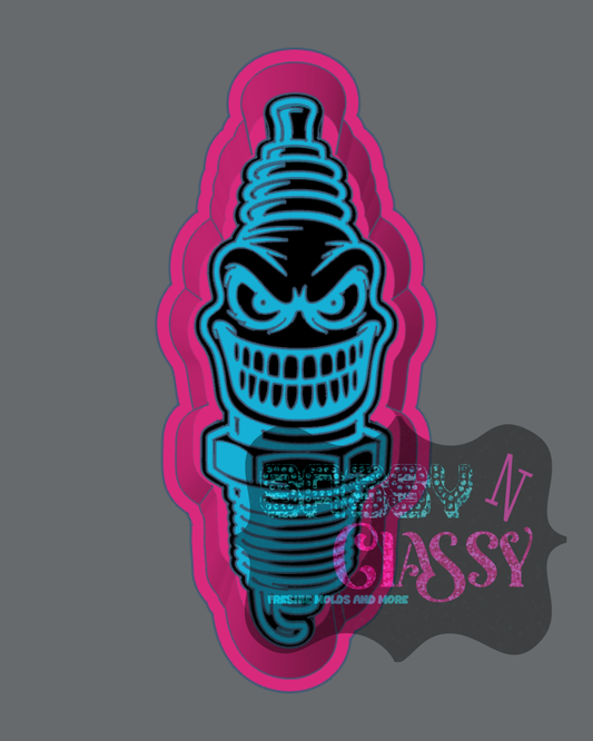 Angry Spark Plug Freshie Mold