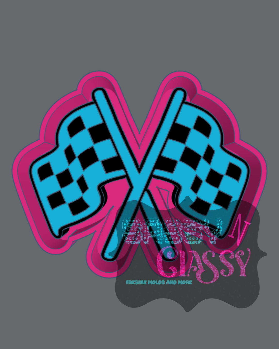 Crossed Racing Flags Freshie Mold