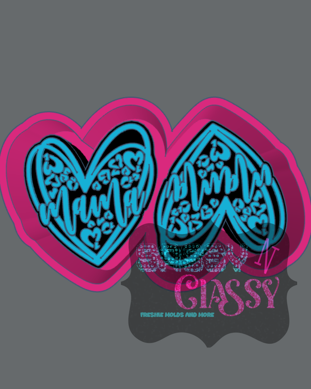 Leopard Heart Mama Vent Freshie Mold