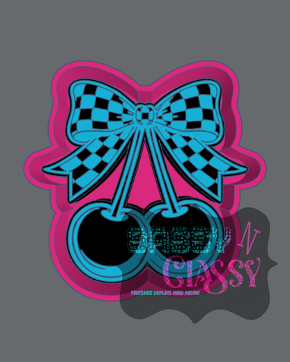 Cherries with Checkered Bow Freshie Mold