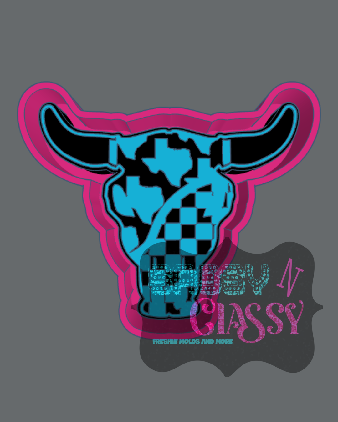 Texas Bull Skull Freshie Mold