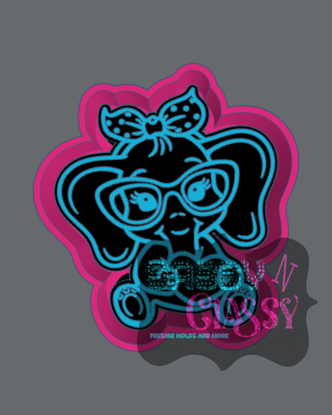 Cute Elephant with Heart Freshie Mold