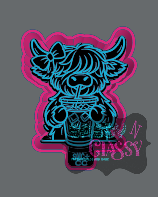 Iced Coffee Highland Cow Freshie Mold