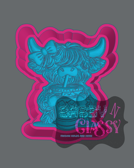 Iced Coffee Highland 3D Freshie Mold