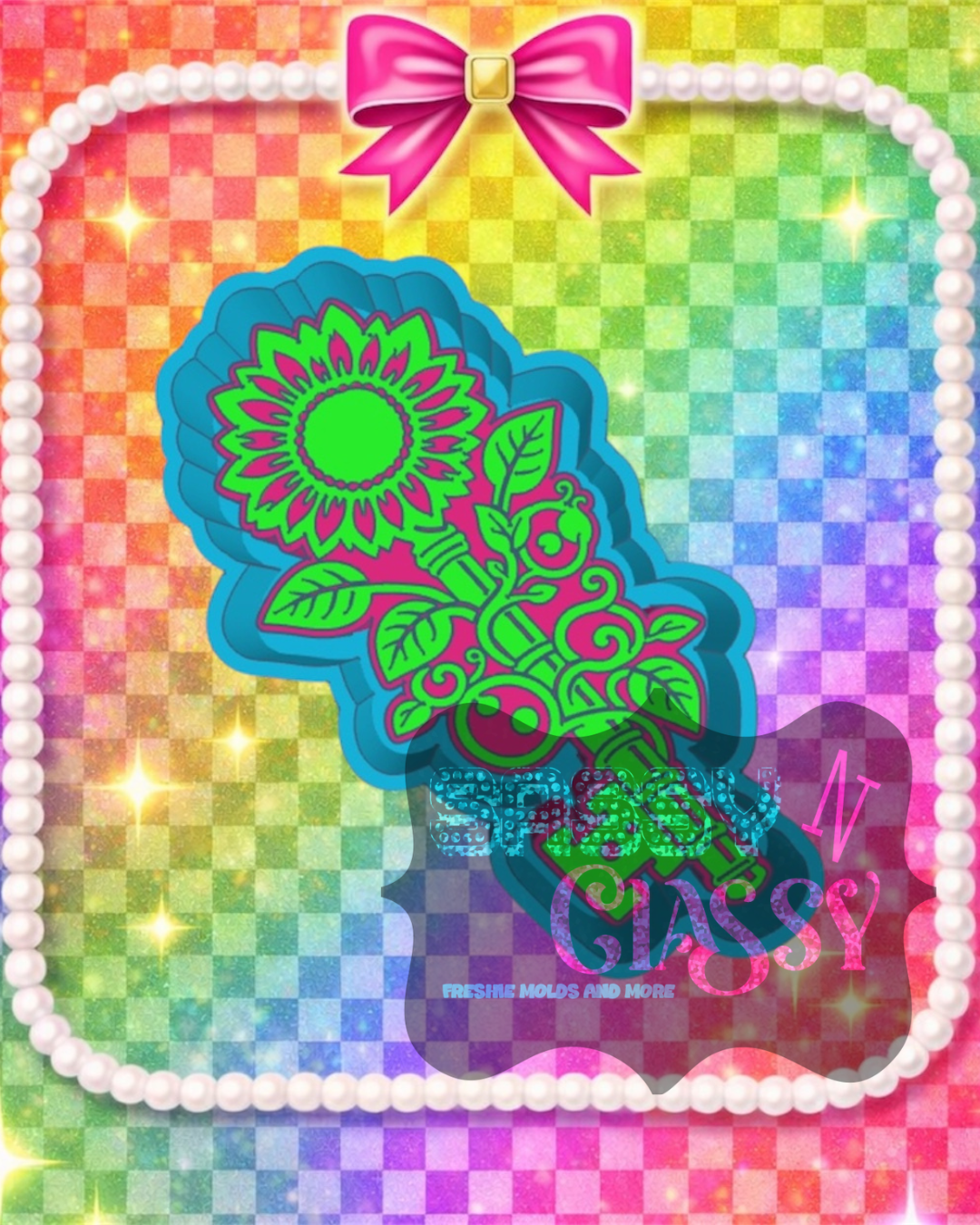 Sunflower Skeleton Key Freshie Mold