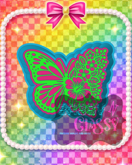 Floral Butterfly Freshie Mold