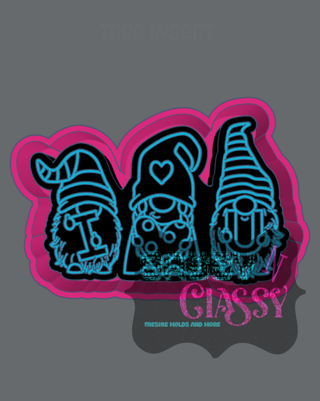 I Love You Gnomes Freshie Mold
