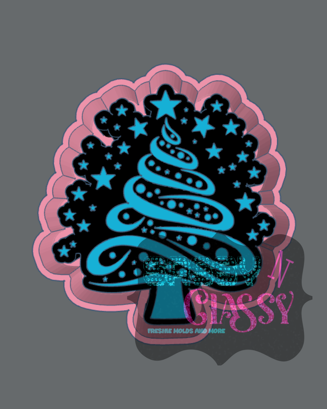 Swirly Christmas Tree Freshie Mold