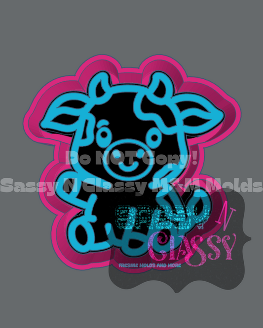 Cute Cow Freshie Mold