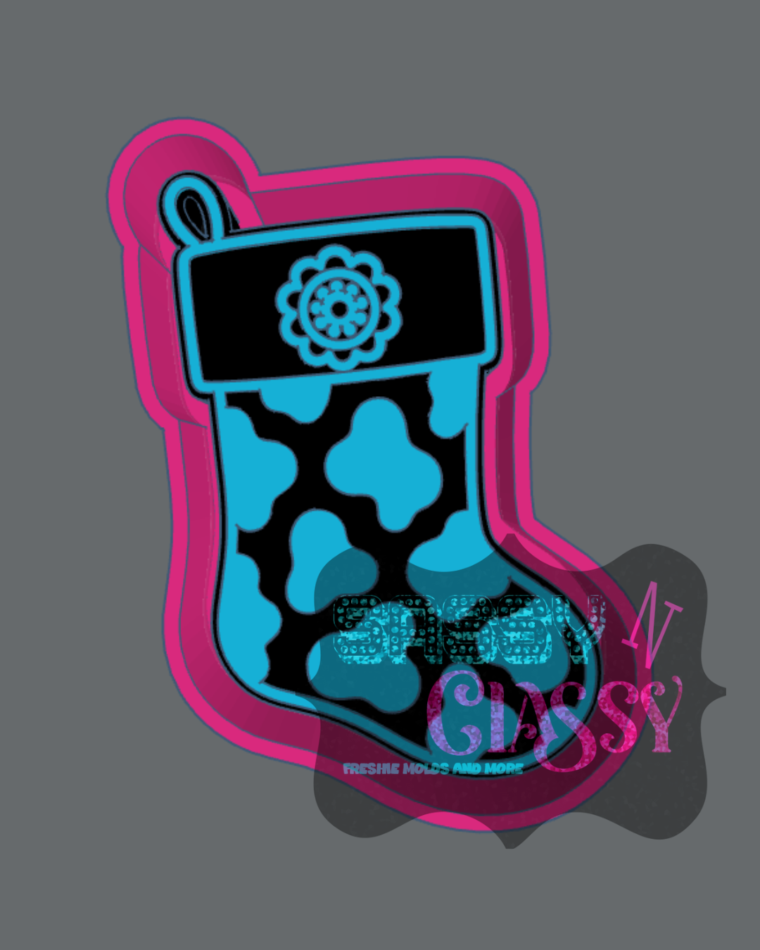 Cowprint Stocking Freshie Mold