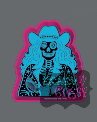 SNC Exclusive Skeleton Cowgirl Freshie Mold
