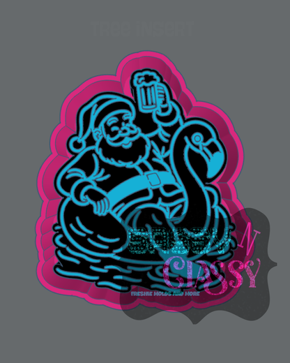 Santa on Floatie Freshie Mold by Cassidy