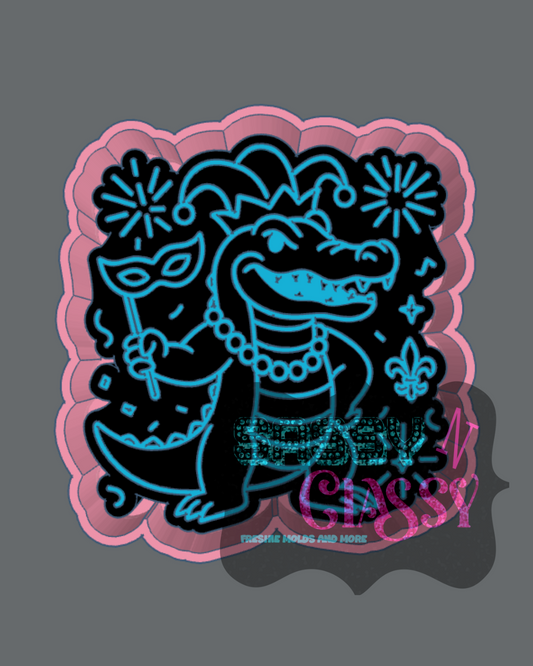 Mardi Gras Gator Freshie Mold