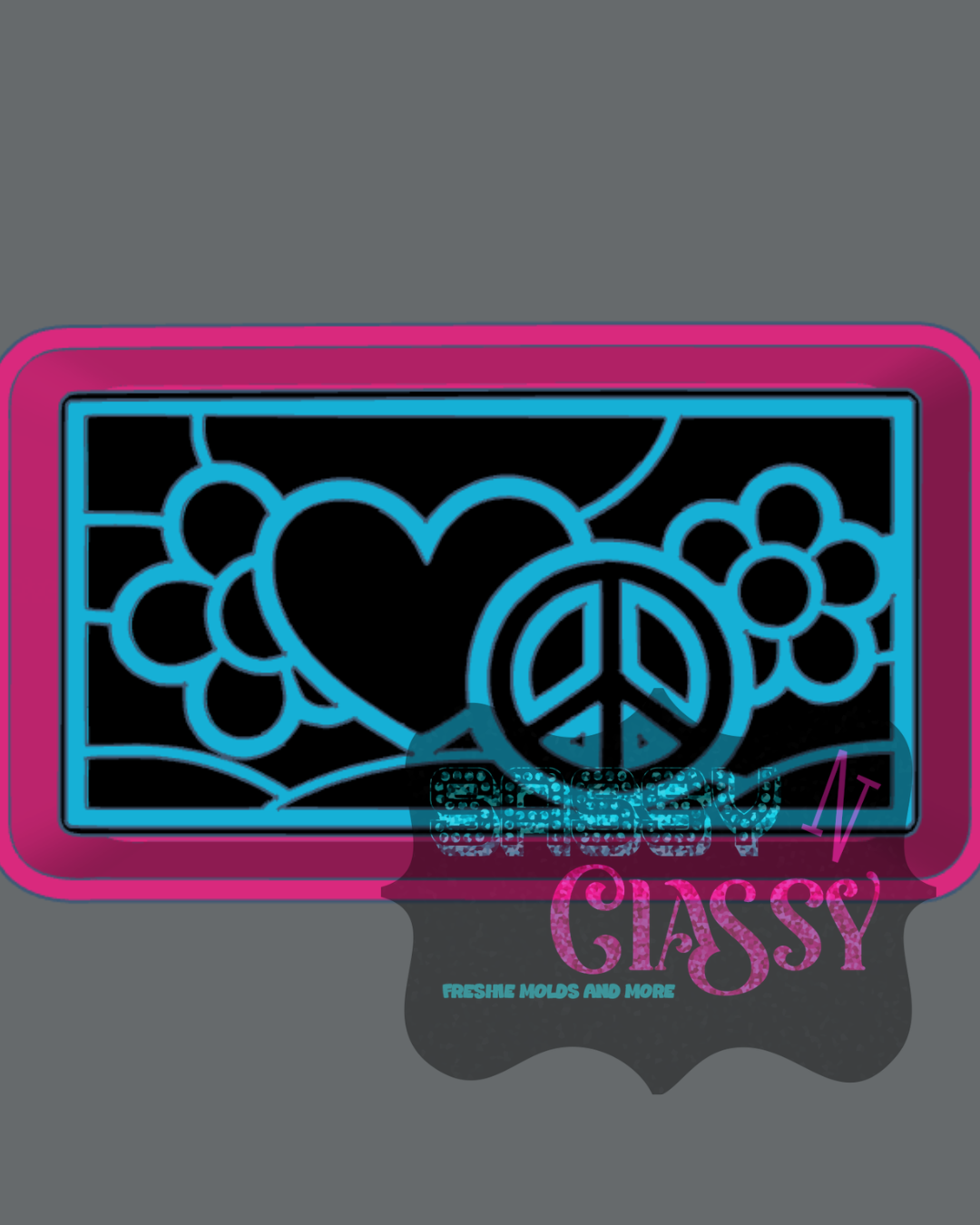 Flower, Heart and Peace Groovy Freshie Mold