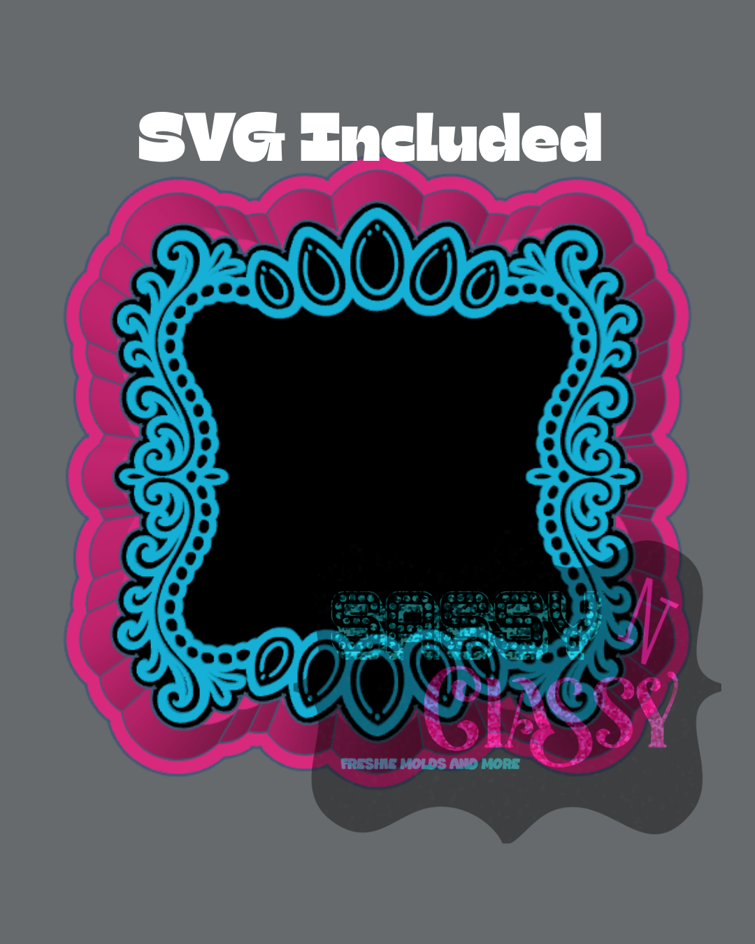 Fancy Turquoise Frame Freshie Mold
