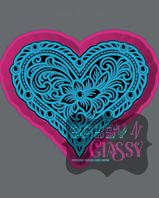 Tooled Heart Freshie Mold