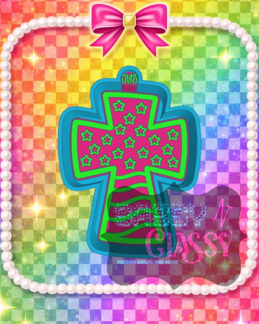 Patriotic Cross Freshie Mold