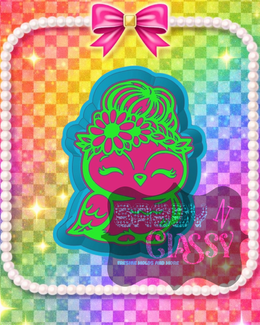 Messy Bun Owl Freshie Mold