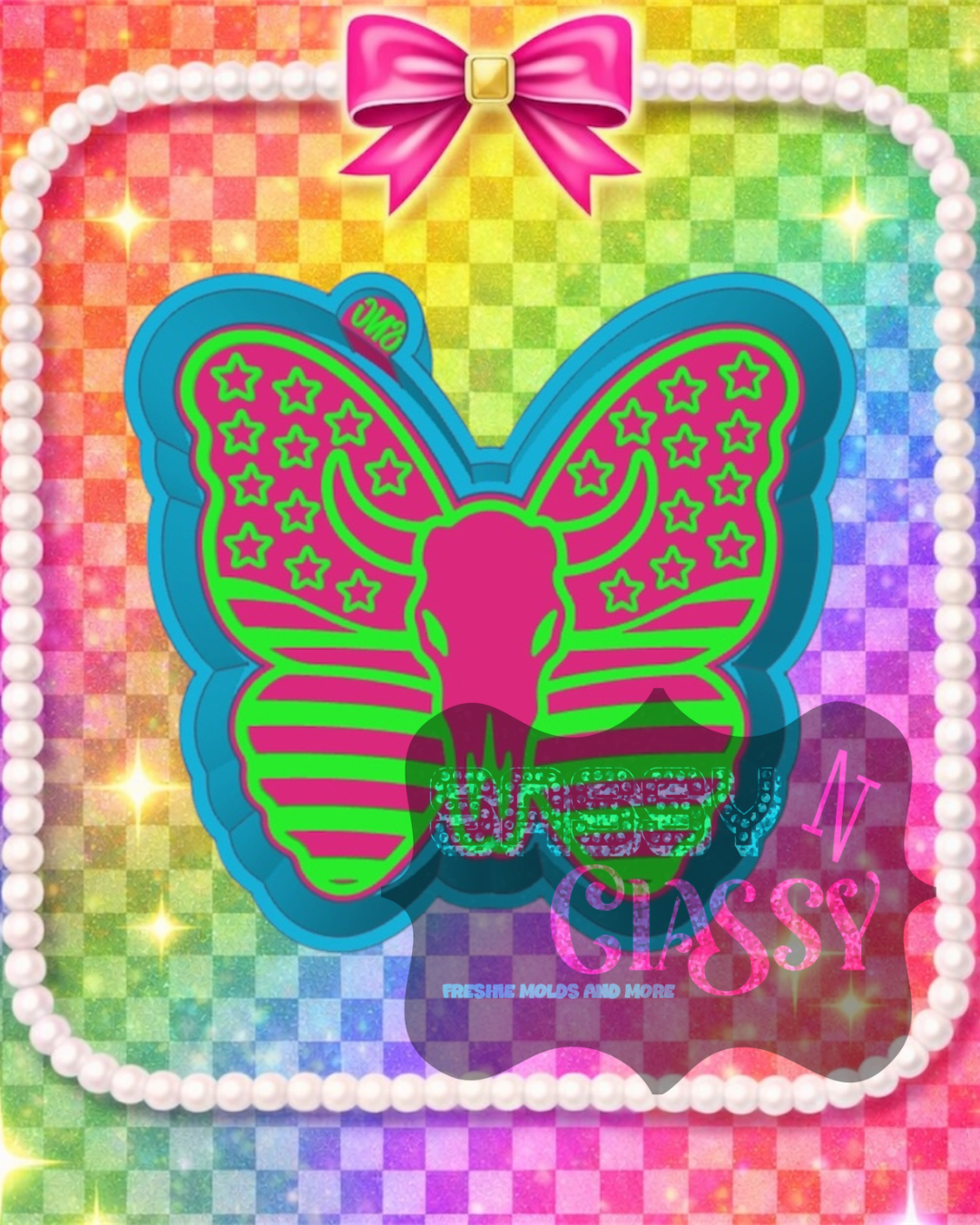 Patriotic Bull Butterfly Freshie Mold
