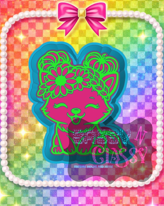 Messy Bun Fox Freshie Mold