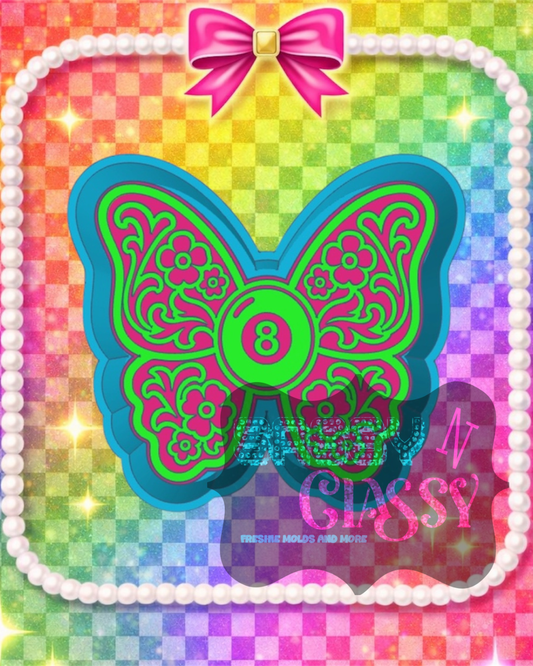 Tooled 8 Ball Butterfly Freshie Mold