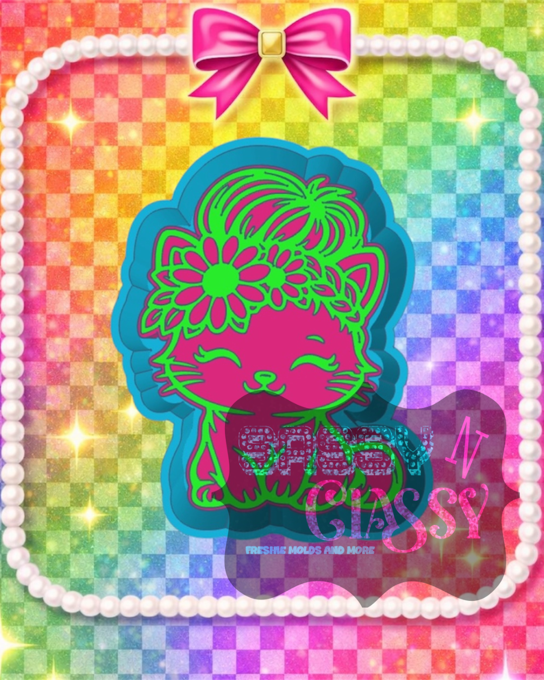 Messy Bun Cat Freshie Mold