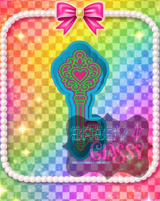 Heart Skeleton Key Freshie Mold