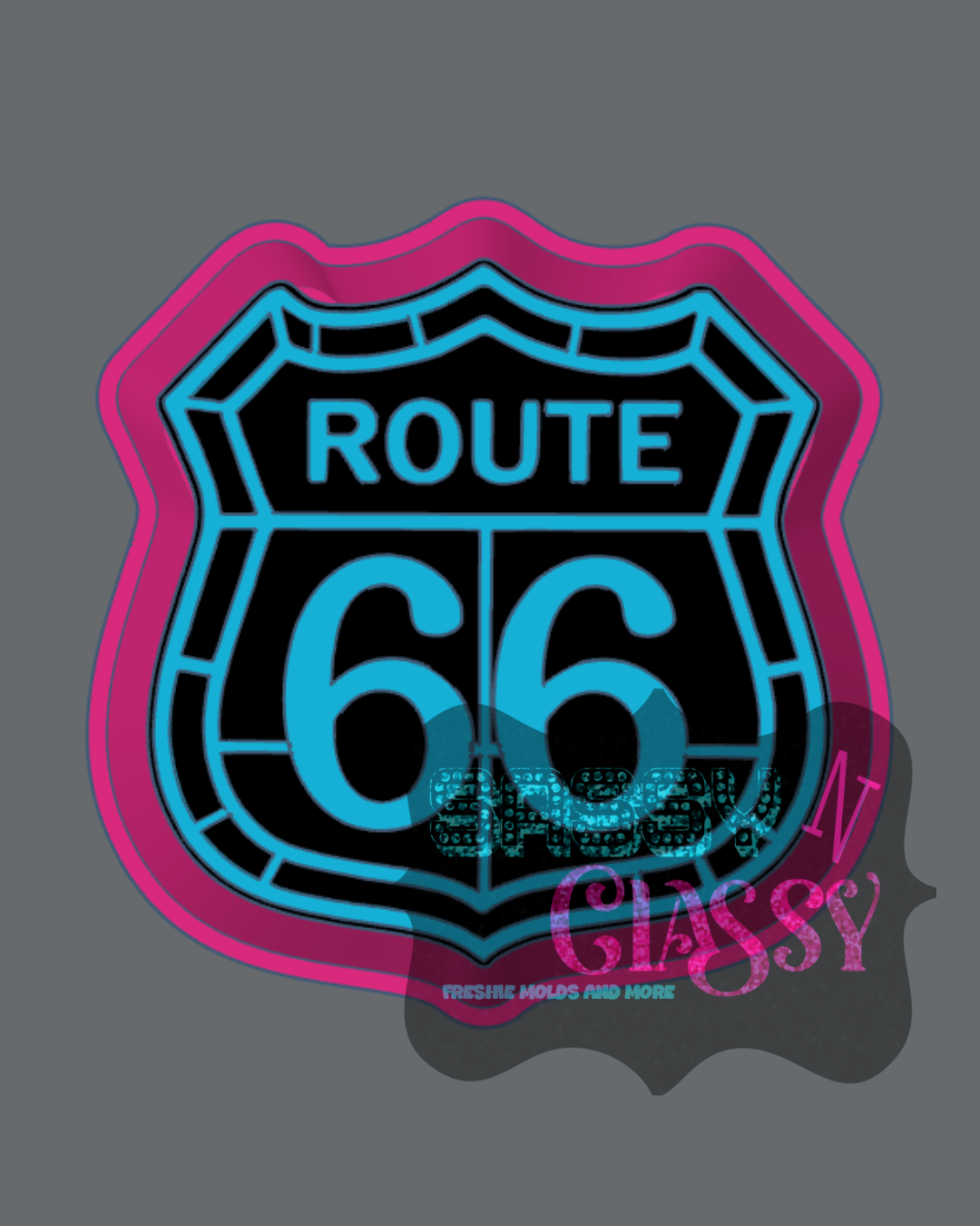 Route 66 Stained Glass Freshie Mold