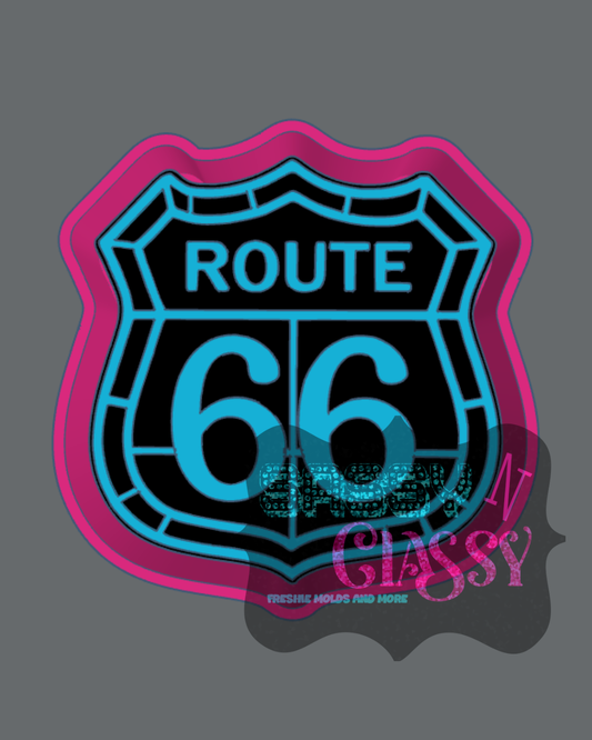 Route 66 Stained Glass Freshie Mold