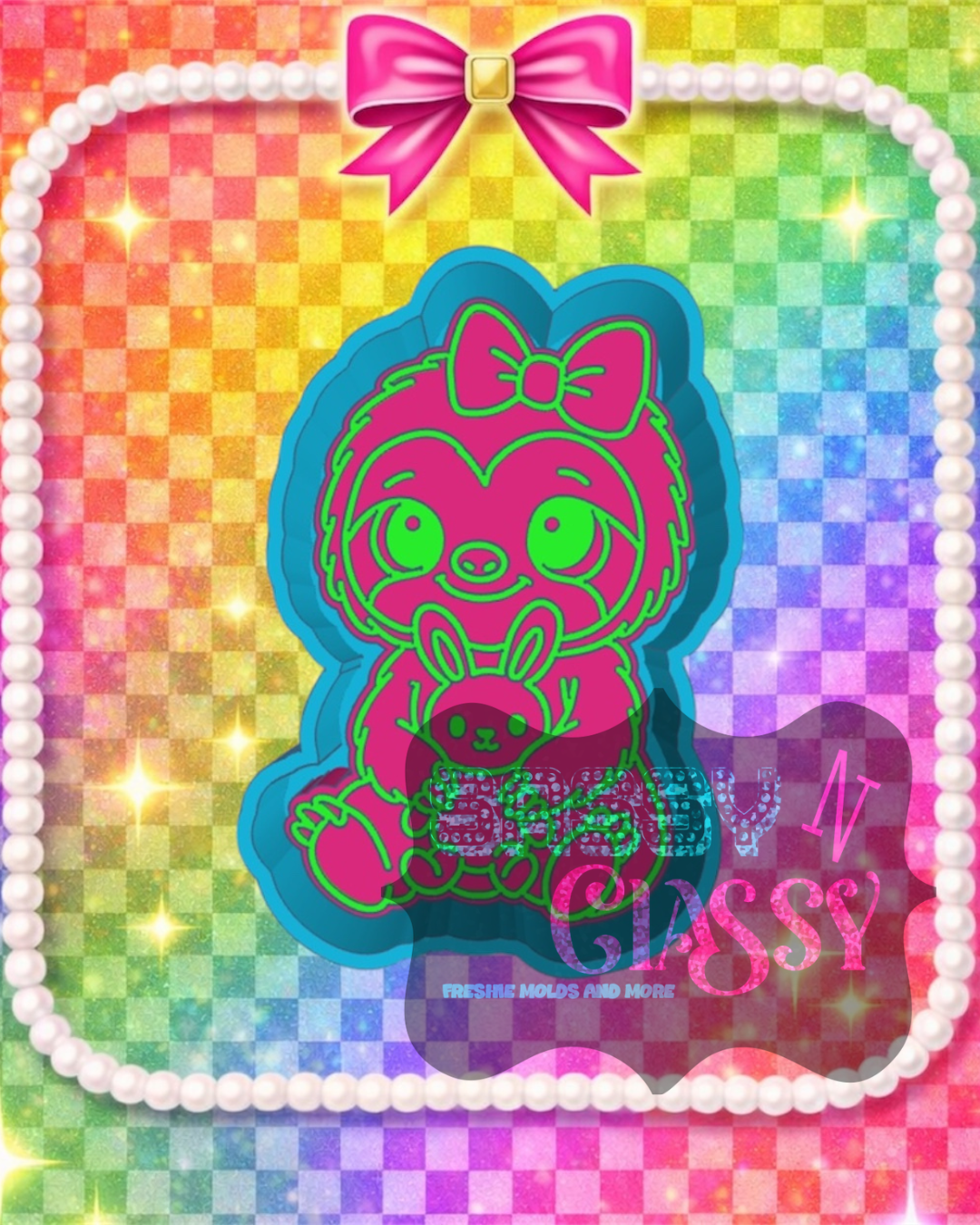 Sloth with Bunny Freshie Mold