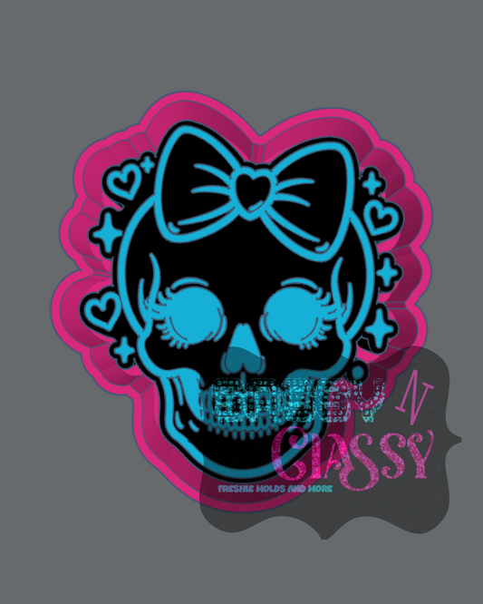 Girlie Skull Freshie Mold