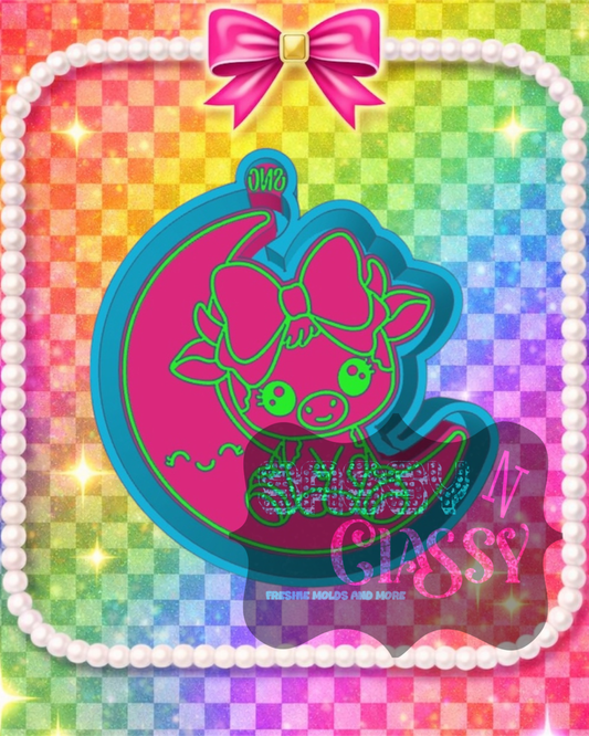 Cow on Moon Freshie Mold