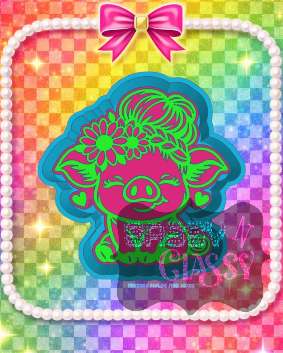 Messy Bun Pig Freshie Mold