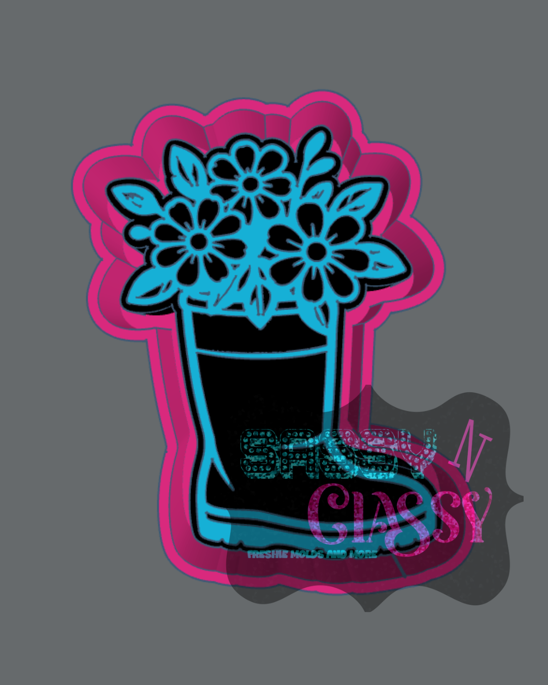 Floral Rainboot Freshie Mold