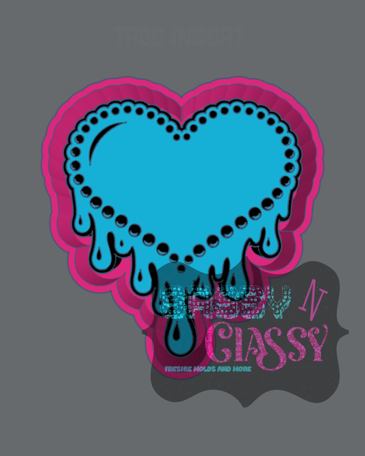 Dripping Pearl Heart Freshie Mold