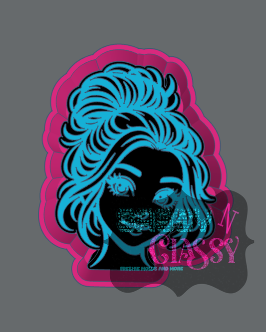 Messy Bun Girl Freshie Mold