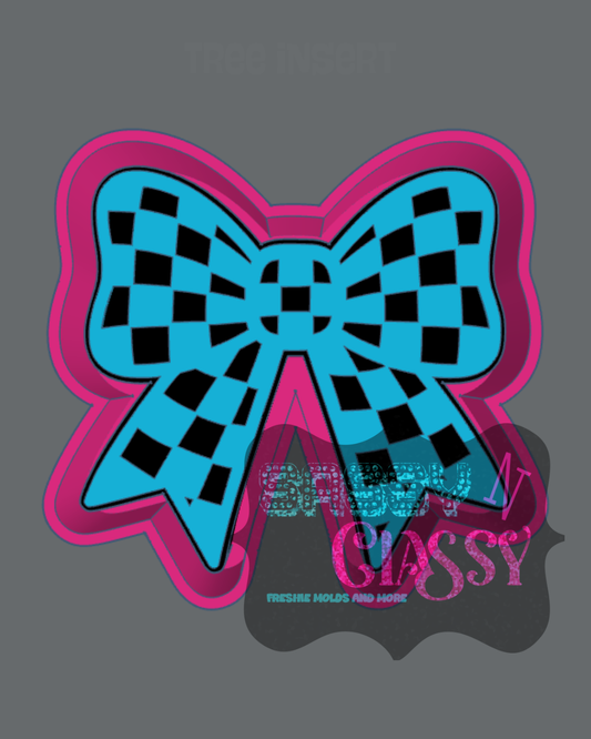 Checkered Print Bow Freshie Mold
