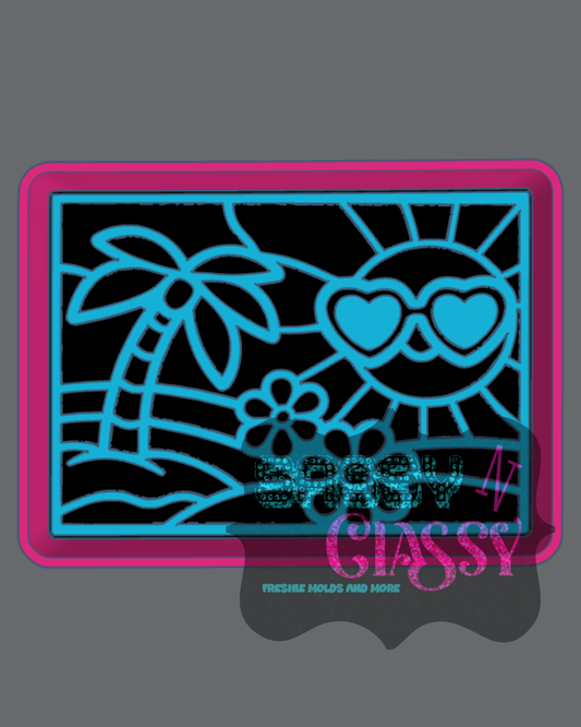 Beach Vibes Stained Glass Freshie Mold