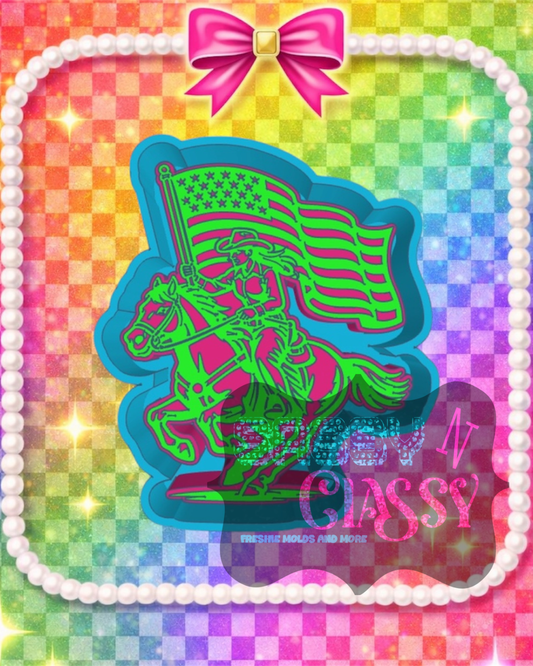 Flag Rider Freshie Mold by Madison