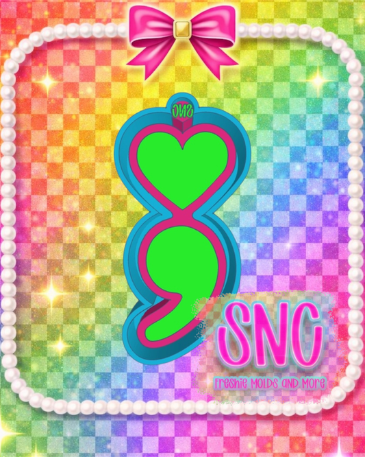 Heart Semicolon Freshie Mold