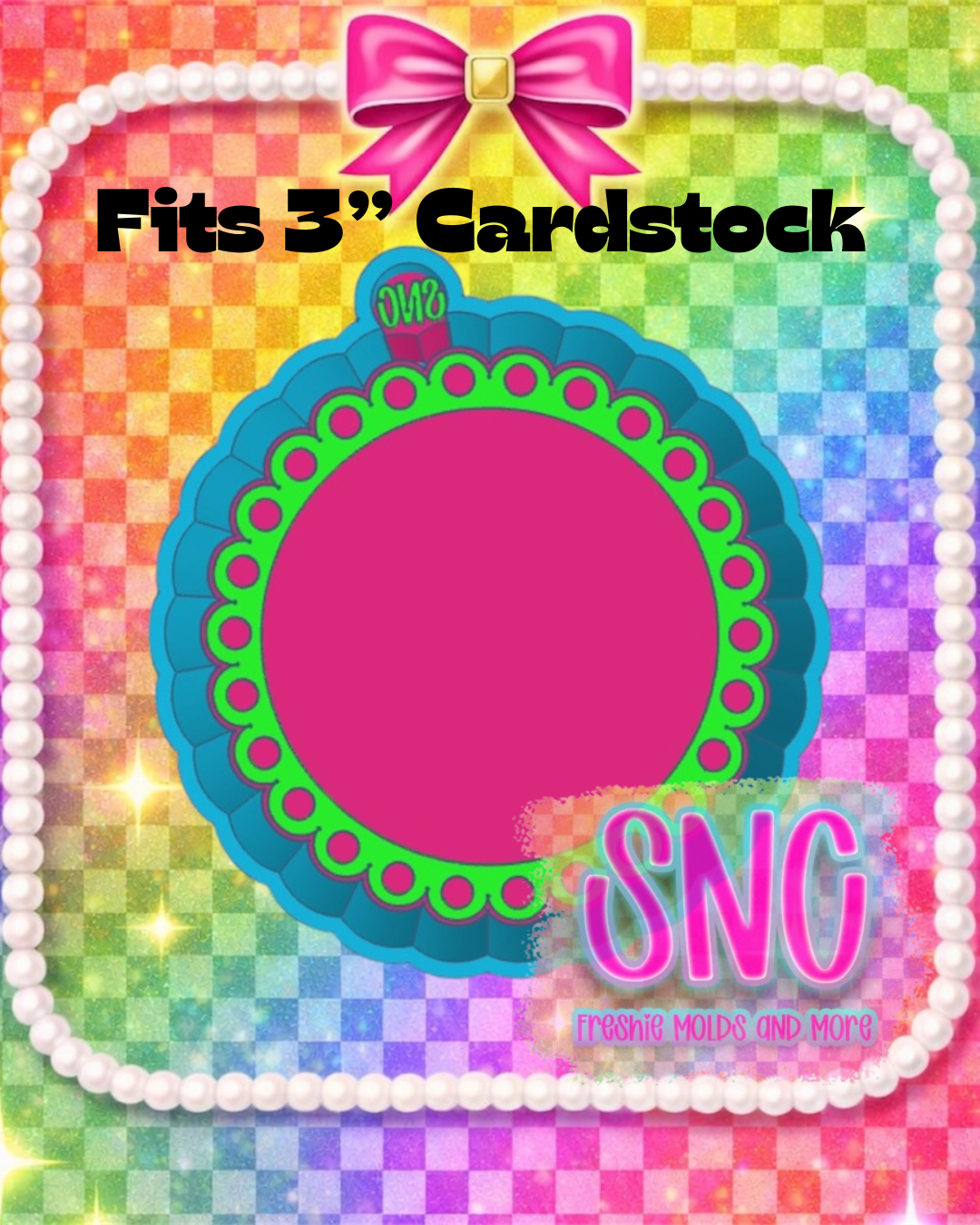 Jeweled Cardstock Round Freshie Mold