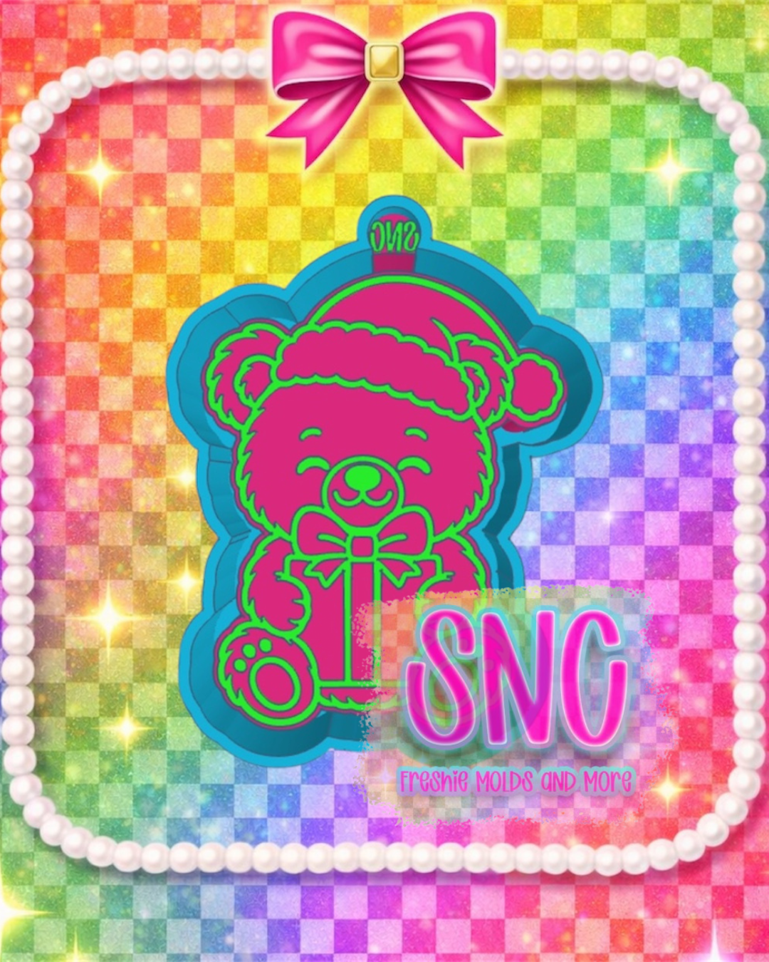 Christmas Present Bear Freshie Mold