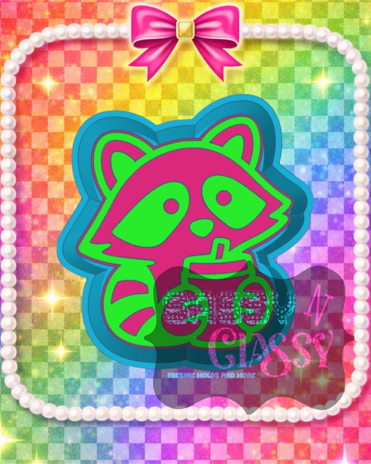 Sippin Raccoon Freshie Mold
