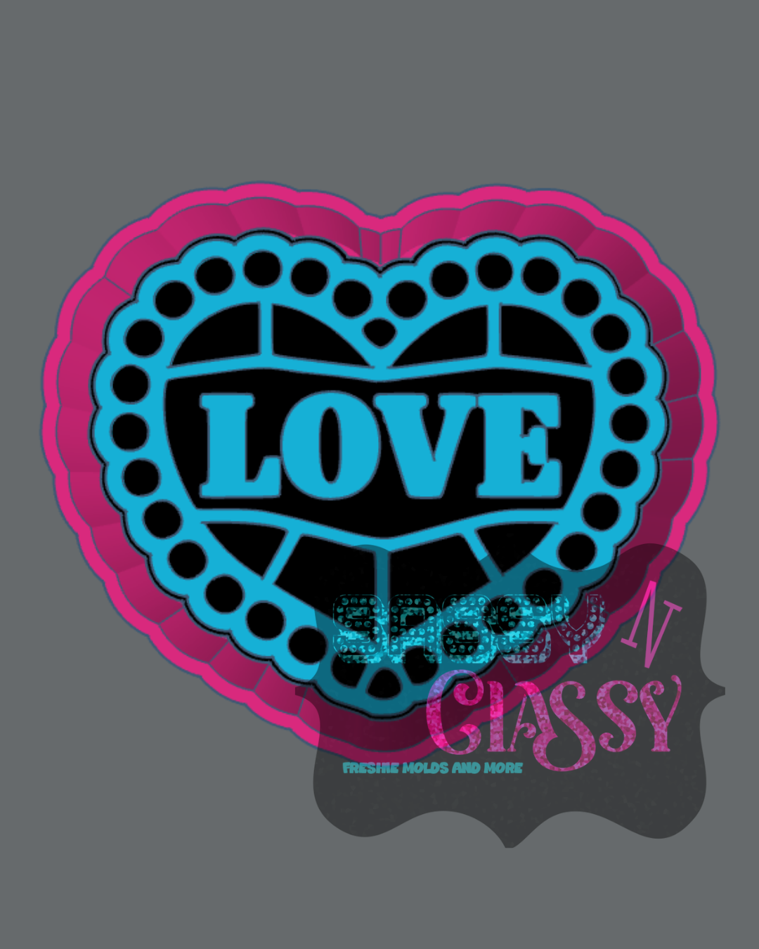 Love Heart Stained Glass Freshie Mold