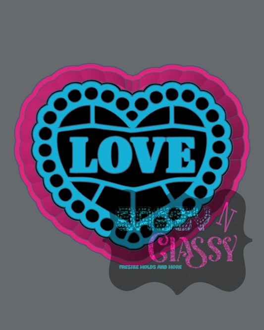 Love Heart Stained Glass Freshie Mold